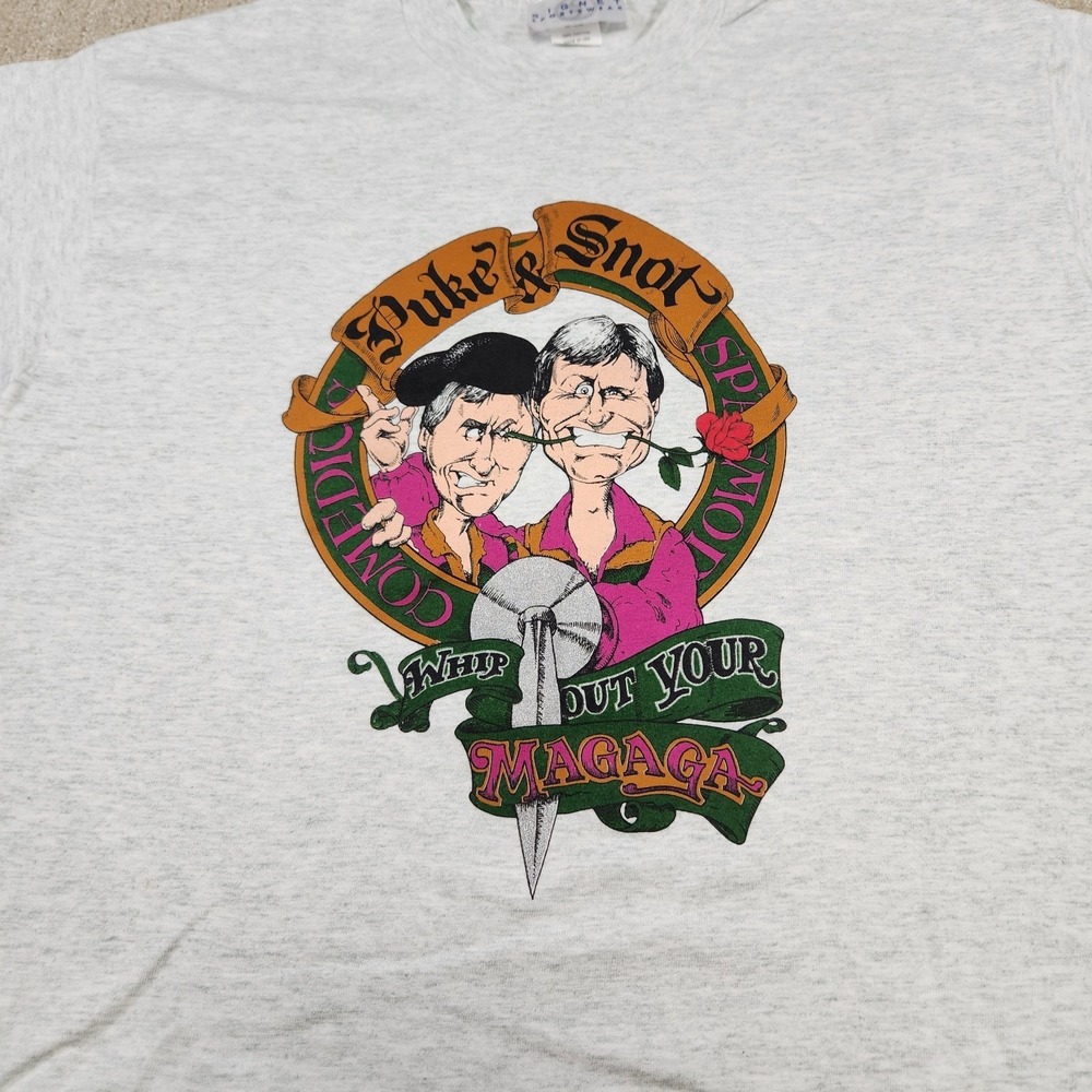 Vintage Comedy Shirt Men Large Puke Snot Whip Out Your Magaga Sour Single Stitch